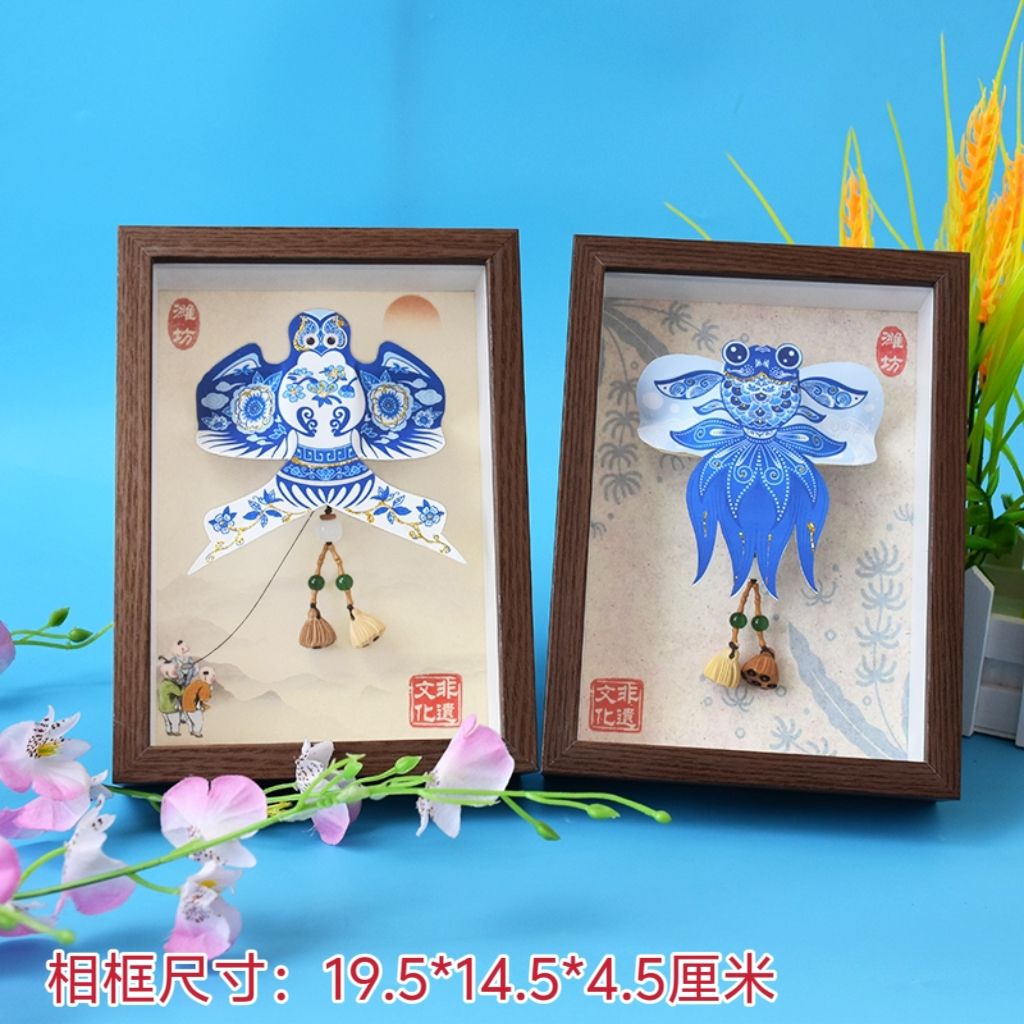 潍坊風箏置物 – 砂燕金魚ギフトボックス伝統紙鳶観賞ミラー